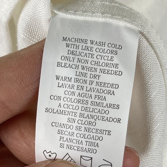 Havana Linen Blend Shirt Mens XXL Ivory Button Up Guayabera Tropical Aloha NEW - Picture 12 of 12